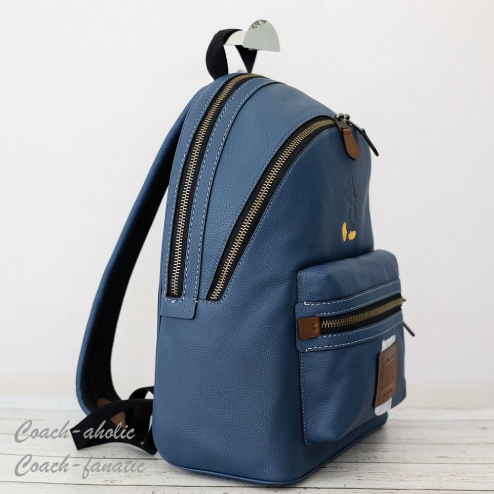NWT 78564 Disney X Coach Academy Leather Backpack With Mickey in Denim - Picture 4 of 12